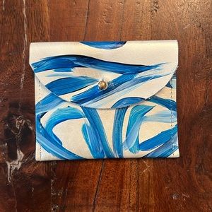 Brand new with tags: Hand painted, leather coin purse/cardholder